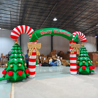 Arche de Noël gonflable imprimée UV, verte, rouge et blanche, pour décoration extérieure de vitrine