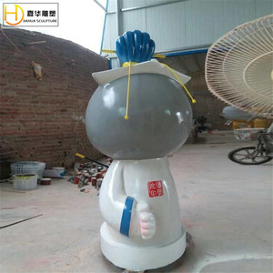 Sculpture d'hibou Jia Hua en fibre de verre, figurine animale décorative à poser au sol pour extérieur - Product Image 1