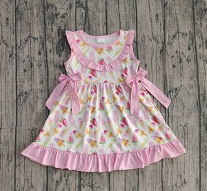 Vestido sin mangas transpirable hasta la rodilla con estampado floral de conejo azul de Pascua para bebé niña GSD3452 RTS al por mayor - Product Image 4