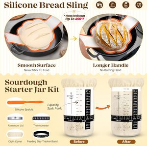 Complete Sourdough Bread <b>Baking</b> <b>Kit</b> with Banneton Proofing Baskets Sourdough Jar <b>Baking</b> Tools for Beginners Best <b>Baking</b> Gifts - Product Image 3