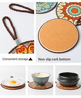 5 pièces de dessous-de-plat en céramique résistantes à la chaleur et écologiques, supports de casseroles, décor de cuisine, coussinets chauffants décoratifs pour comptoir/table