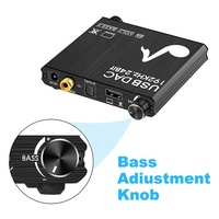 Convertisseur audio numérique vers analogique USB haute vitesse Xput 192 kHz 24 bits, carte son externe USB avec contrôle du volume et des basses pour PC