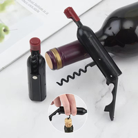 Ouvre-bouteille de vin pliable multifonctionnel, tire-bouchon à champagne et ouvre-bière avec fixation magnétique pour réfrigérateur