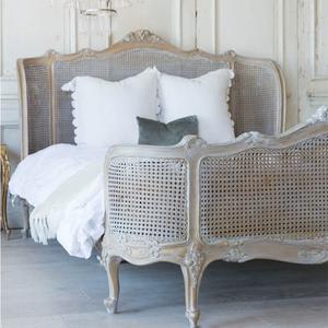 סגנון צרפתי מגולף עץ מלא קווין סייז 1.8 מטר וינטג 'במצוקה וילה מפוארת בליה - Product Image 3