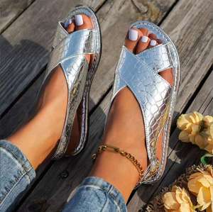 Sandalias Planas <span class=keywords><strong>de</strong></span> Verano para <span class=keywords><strong>Mujer</strong></span>, con Punta Abierta, Tallas Grandes, Ligeras, para <span class=keywords><strong>Playa</strong></span> - Product Image 4