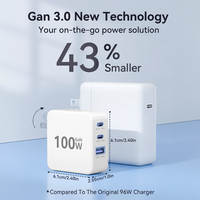 Chargeur rapide USB C GaN 100W avec prise AU UK EU US, adaptateur secteur mural USB PD3.0 QC3.0 pour ordinateur portable, MacBook, téléphone, tablette