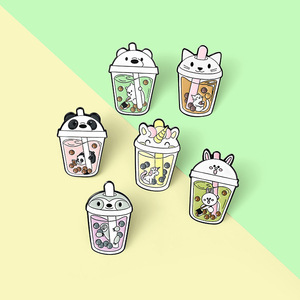 Pin de solapa con forma personalizada para bebidas, vaso para beber con forma de boba, de metal, esmalte suave, para el té y la leche - Product Image 5
