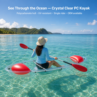 Nouveauté : Kayak transparent en cristal pour 1 personne, canoë à fond transparent, embarcation de sport nautique pour une seule personne