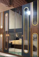 Ensemble de meubles de chambre à coucher en bois moderne, lit king size, armoire, coiffeuse, ensemble complet pour chambre à coucher
