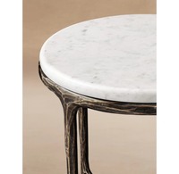 Table basse moderne personnalisée avec base en métal et plateau en marbre pour le mobilier de salon