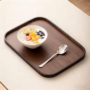 Plateau en bois naturel, adapté à un usage domestique, plateau à pâtisserie de style japonais, plateau de service pour restaurant, plateau de rangement rectangulaire - Product Image 1