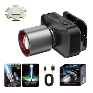 Lampe frontale LED multifonctionnelle à zoom, batterie rechargeable 1200 mAh, pêche nocturne en plein air, lumière haute intensité - Product Image 5
