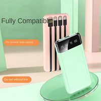Usine directe Ultra-mince fil intégré Mini chargeur d'alimentation Mobile affichage LED 10000 MAh Micro USB impression cadeau en gros