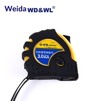 Ruban à mesurer professionnel WEIDA OEM 2m x 16mm en acier recouvert de caoutchouc, double frein rétractable, lame blanche mate, mesure métrique