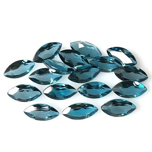 Haute qualité 7X14mm Marquise coupe naturelle londres bleu topaze IGI certifié pierre à facettes en vrac prix d'usine en gros par carat - Product Image 1