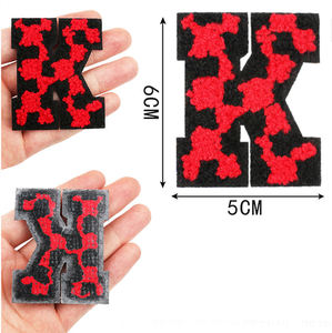 Parches de letras de PVC ecológico con lentejuelas bordadas en cuadros rojos de 6 cm de altura, marca <span class=keywords><strong>YM</strong></span>, para sombrero - Product Image 5