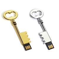 Clé USB en métal personnalisée avec logo laser, 8 Go, 16 Go, 32 Go, forme de clé vintage, pour cadeau promotionnel, clé USB