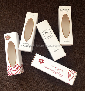 Kotak peraga kertas warna lipstik kustom murah kotak peraga kemasan Balsem Bibir kosmetik daur ulang dengan cetak pola Logo Anda - Product Image 3