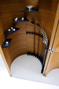 Rangement rond de luxe pour équipement de golf avec étagères en métal élégantes Armoire de rangement moderne pour équipement de golf - Product Image 5