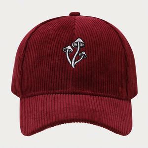 New Three Piece Mushroom Embroidered Corduroy Women's Baseball <b>Hats</b> With Sun protection Outdoor Travel Snapback Caps <b>for</b> Men - Product Image 5