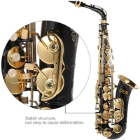 Saxophone Alto Mi Bémol Professionnel Fait Main en Laiton Noir et Or Sculpté, Vente en Gros d'Usine Chinoise, Sans Marque Personnalisée (OEM), avec Étui