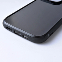 Étui de téléphone personnalisé en bois et cuir noir à double rainure pour iPhone 18 Pro, 17 Pro Max, 17 Air, 16 Raw – Coque de téléphone vide à double rainure sur les deux côtés