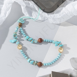 Catena per <span class=keywords><strong>Telefono</strong></span> con Perline di Cristallo, Gioielli Fai-da-Te, Cordino Colorato con Charm in Pietra Naturale per Cellulare, Laccetto da Appendere per Donne - Product Image 4