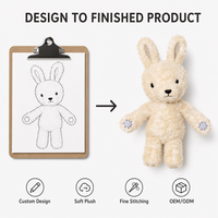 Peluche Lapin Beige Adorable avec Impression de Logo Personnalisé, Emballage Cadeau, OEM ODM, Faible MOQ, Fabricant de Jouets en Peluche