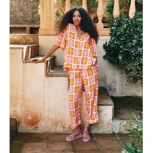 ENYA Summer Woman Custom Printed Rayon Lounge <strong>Set</strong> Leisurewear Day Night Pajamas <strong>Set</strong> Hotel Guest <strong>Bedding</strong> Satin <strong>Silk</strong> 2 PCS <strong>Set</strong> - Product Image 5