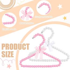 Perchas de Plástico con Cuentas de Perlas Blancas para Ropa, Ideales para Abrigos y Pantalones, Listas para Enviar al por Mayor - Product Image 4