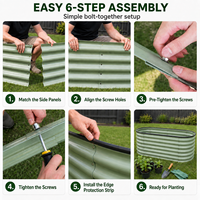 Jardinière extra-large en métal galvanisé pour légumes, potager surélevé écologique pour herbes et fleurs d'extérieur, jardin, patio