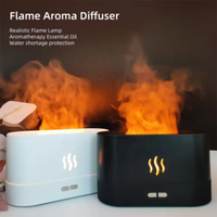 Diffuseur d'arômes USB 180 ml avec logo personnalisé, lumière LED nocturne 7 couleurs, diffuseur ultrasonique d'aromathérapie et humidificateur avec effet de flamme