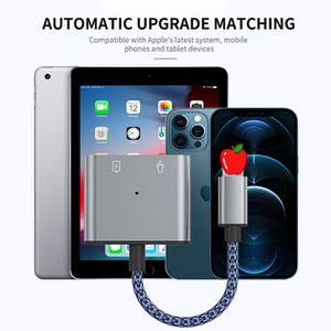 高质量8针音频适配器2合1耳机插孔适配器，适用于苹果分路器充电和音乐 - Product Image 5