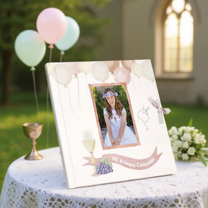 Libro de Fotos para Comunión de Niñas, 27x29cm, Elegante, Artículos Religiosos para Eventos, Bolsa de 2 Piezas - Product Image 3