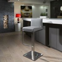 Chaise de bar en cuir vert et en acier inoxydable, tabouret moderne et en métal, pour meubles de bar, de haute qualité