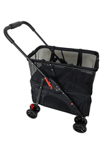 Poussette multifonctionnelle à double couche, grande capacité, pliable, imperméable, portable, 4 roues, métal durable