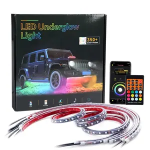 بيع بالجملة أضواء شريط نيون 6 Underglow RGB مطاردة موسيقى وسائط صوت مقاومة للماء IP68 ضوء تحت الجسم