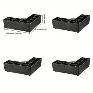 सोफे कॉफी टेबल बिस्तर और आयताकार फर्नीचर के लिए 50 मिमी उच्च प्लास्टिक एल-आकार फर्नीचर पैर - Product Image 4