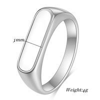 5MM unisexe en acier inoxydable haute PVD goutte d'huile perle naturelle coquille anneau à la mode unique doigt fiançailles fête bijoux