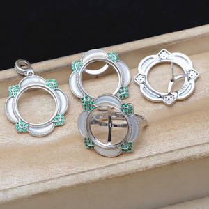 Pendentif en argent S925 14,5-14,7 mm en forme de coquille, boucles d'oreilles, porte-bague, ensemble rétro en forme de coquille de cheval, porte-bijoux DIY, accessoires d'affichage de bijoux 6124 - Product Image 2