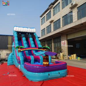 สไลเดอร์น้ำเป่าลม PVC ไวนิล <span class=keywords><strong>ราคา</strong></span><span class=keywords><strong>ถูก</strong></span> ใช้ได้ทั้งแบบเปี<span class=keywords><strong>ย</strong></span>กและแห้ง ขา<span class=keywords><strong>ย</strong></span>ดี ขนาดผู้ใหญ่ สองเลน สำหรับความสนุกในช่วงฤดูร้อน - Product Image 5