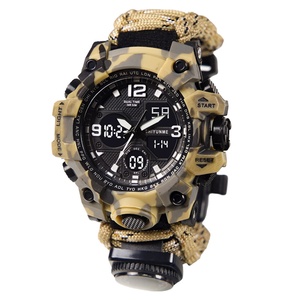 สินค้าใหม่ปี 2023 นาฬิกาอัจฉริยะสำหรับภัยพิบัติ อุปกรณ์ปฐมพยาบาลกลางแจ้ง สร้อยข้อมือเอาตัวรอดแบบยุทธวิธีทำมือ นาฬิกาพาราคอร์ด - Product Image 3