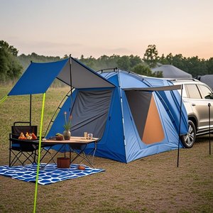 Tente de hayon SUV <span class=keywords><strong>6</strong></span> <span class=keywords><strong>personnes</strong></span> pour le <span class=keywords><strong>camping</strong></span> facile à installer Rainfly avec chariot arrière de voiture Tente SUV pratique pour <span class=keywords><strong>6</strong></span> <span class=keywords><strong>personnes</strong></span> - Product Image 4