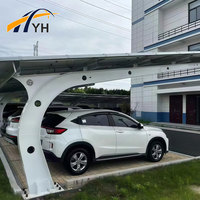 Auvent photovoltaïque pour parkings de bureaux, avec accès à la recharge de véhicules électriques, montage de panneaux solaires et protection solaire pour véhicules