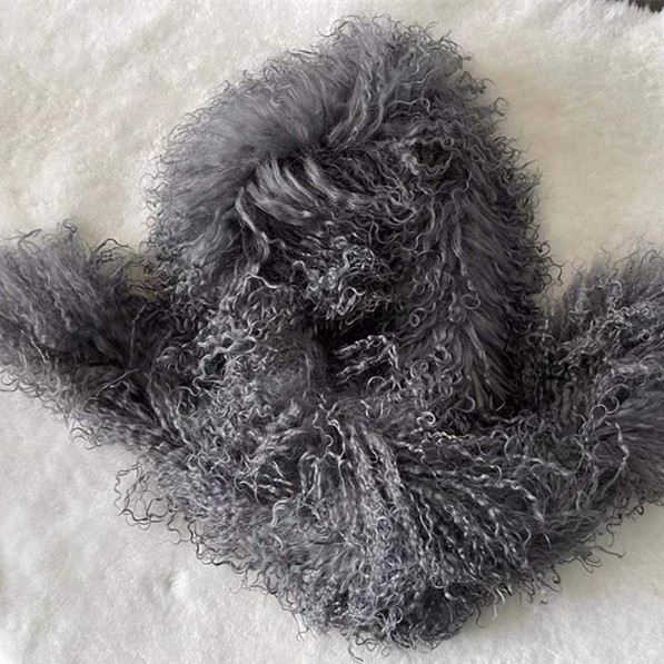 Модный натуральный кудрявый Тибетский шарф из овечьей кожи