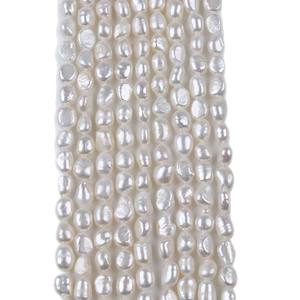 Perles d'eau douce naturelles Zhuji 6-7 mm, baroque légère, trou droit, pour collier, pendentif, bracelet DIY - Product Image 4