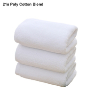 Serviette de bain en coton mélangé poly 21 fils, blanche, brodée sur mesure, pour hôtel et spa, vente en gros