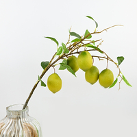 IFG Wholesale Fleur Artificielle Réaliste Fruitée H95 Branche de Citron Feuilles Haute Simulation Peinture Mousse Pulvérisée pour le Poisson d'avril
