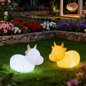 Escultura de vaca de dibujos animados para exteriores, característica brillante simulada, decoración de granja de jardín para Navidad, agrega un lugar fotográfico escénico, diversión - Product Image 2