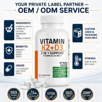 Capsules de Suppléments de Santé pour Adultes : Vitamine D3 K2, Calcium, Magnésium, Zinc – 5000 UI – Vente Chaude en Gros, Marque Privée OEM, Direct Usine
